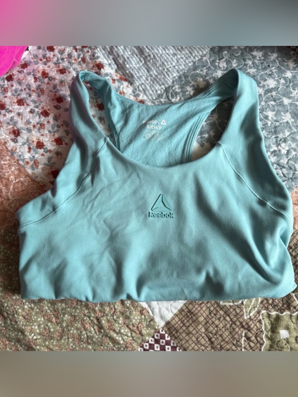 Reebok Women's Light Teal Racerback Sports Bra size small